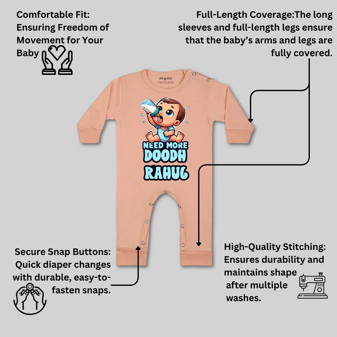 Arvesa Need More Doodh Baby Boy & Girl Dress