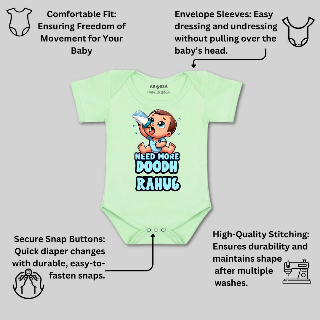 Arvesa Need More Doodh Baby Boy & Girl Dress