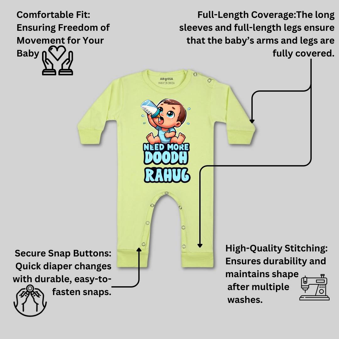 Arvesa Need More Doodh Baby Boy & Girl Dress