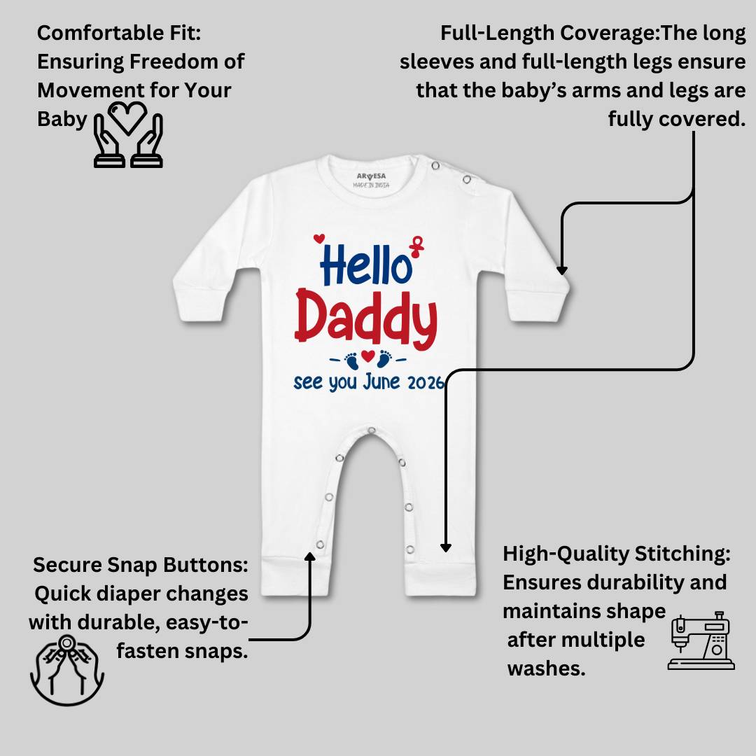 Arvesa Hello Daddy Baby Boy & Girl Dress