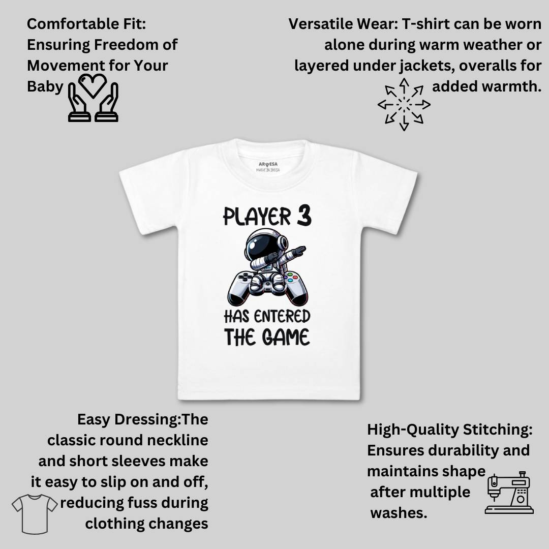 Arvesa Player 3 Entered The Game Baby Boy & Girl Dress