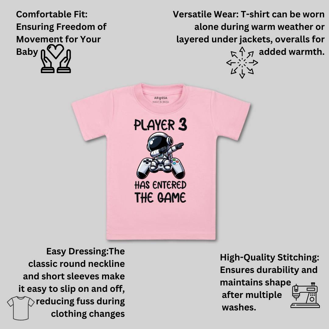 Arvesa Player 3 Entered The Game Baby Boy & Girl Dress