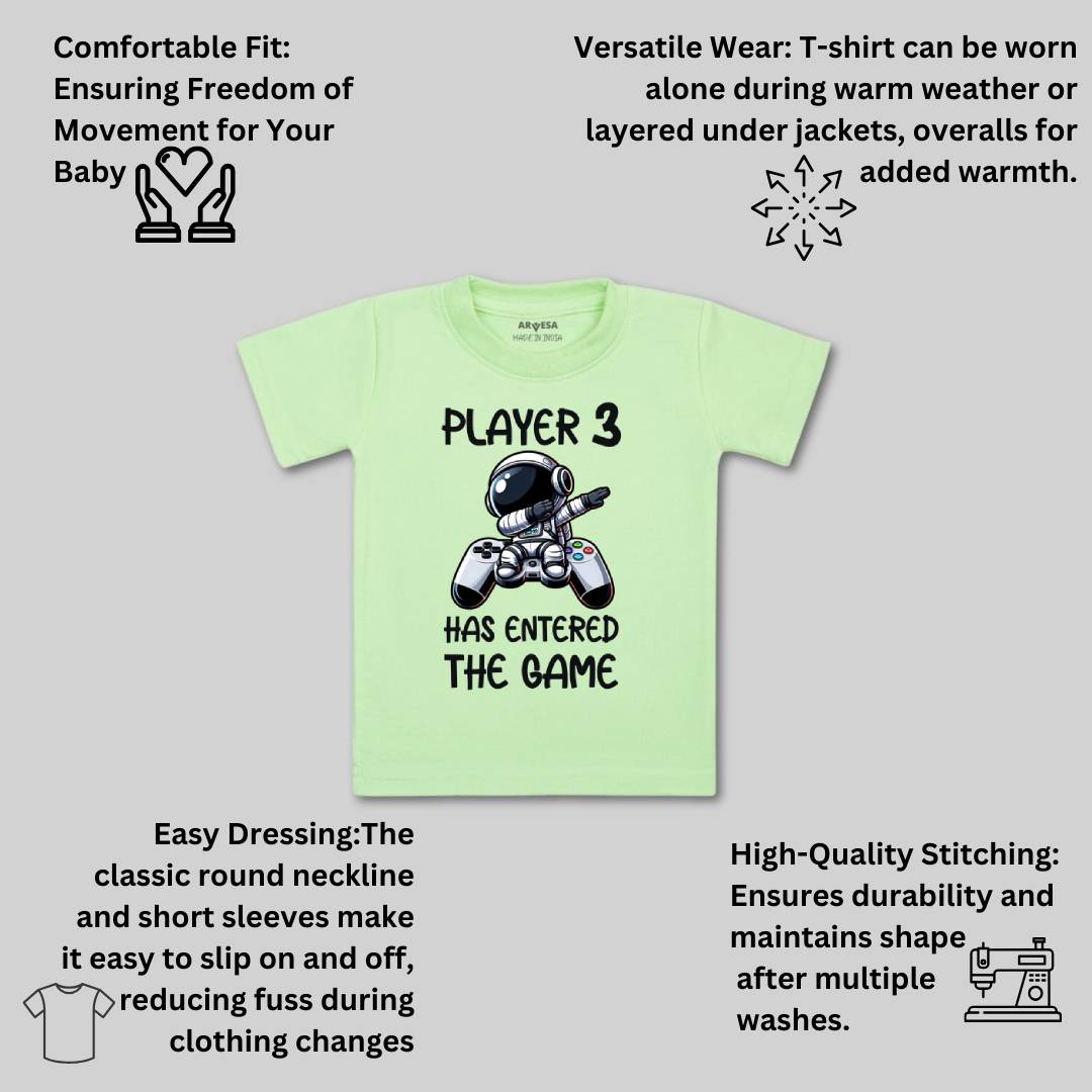 Arvesa Player 3 Entered The Game Baby Boy & Girl Dress