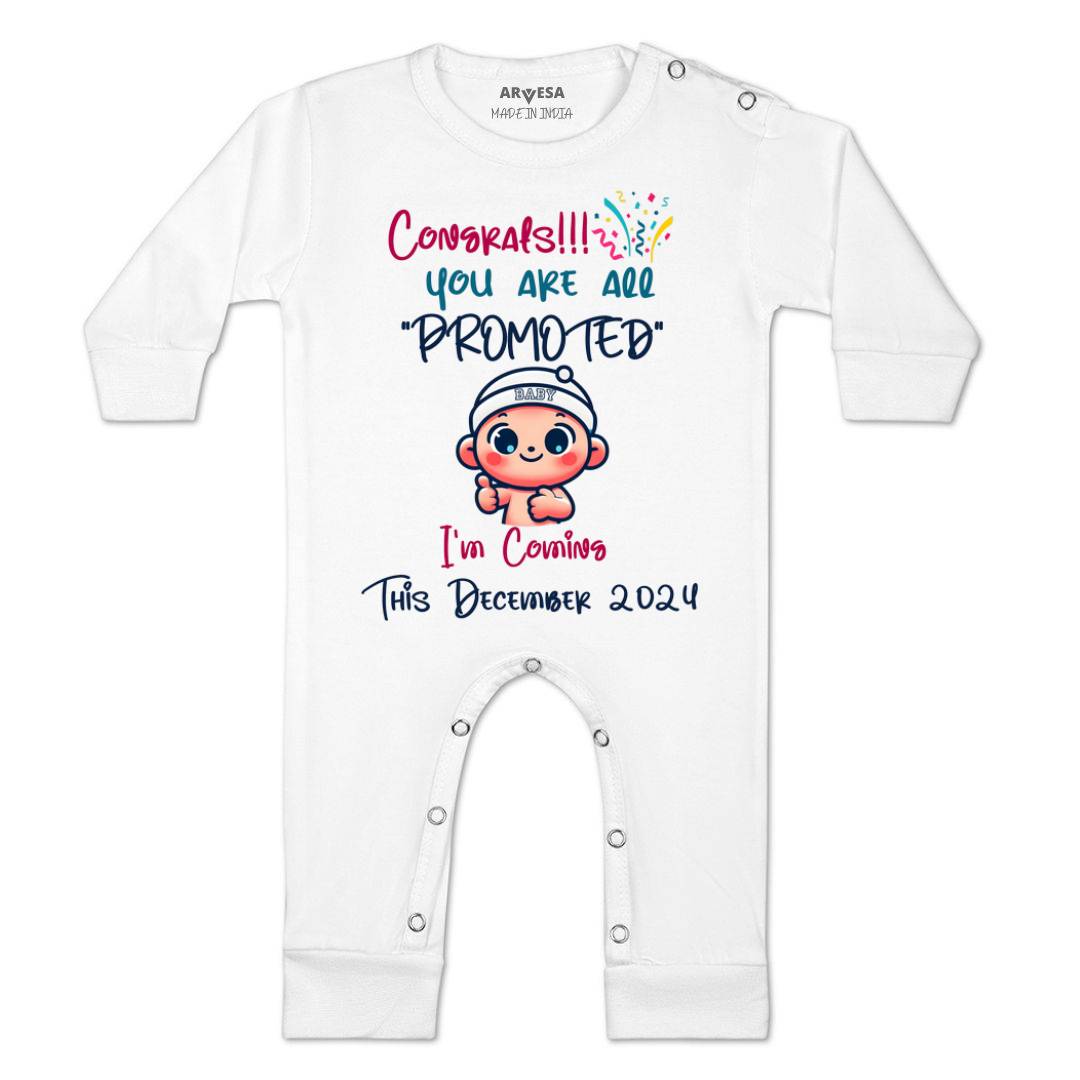Arvesa Congrats All Are Promoted Coming Soon Baby Boy & Girl Dress