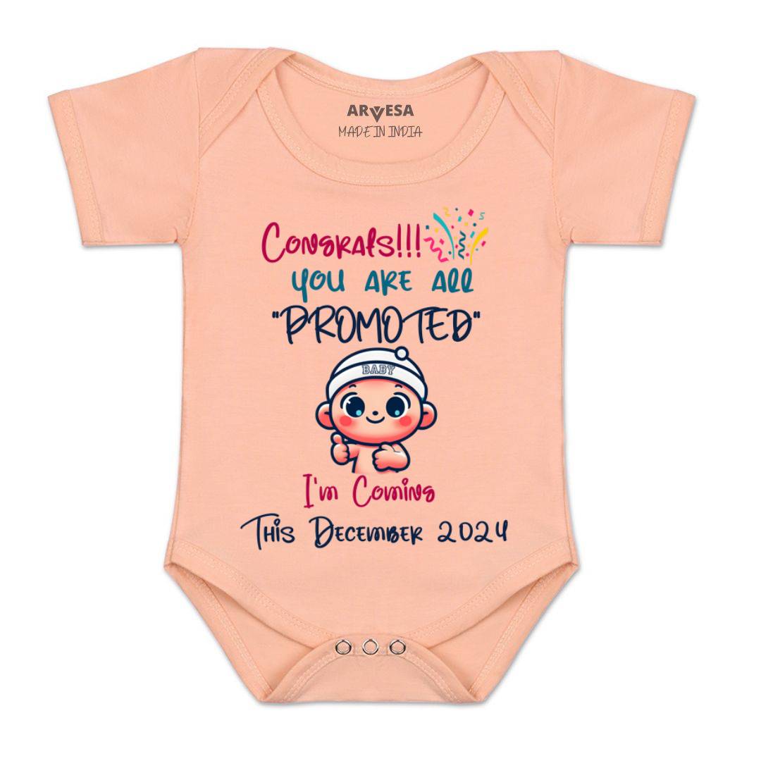Arvesa Congrats All Are Promoted Coming Soon Baby Boy & Girl Dress