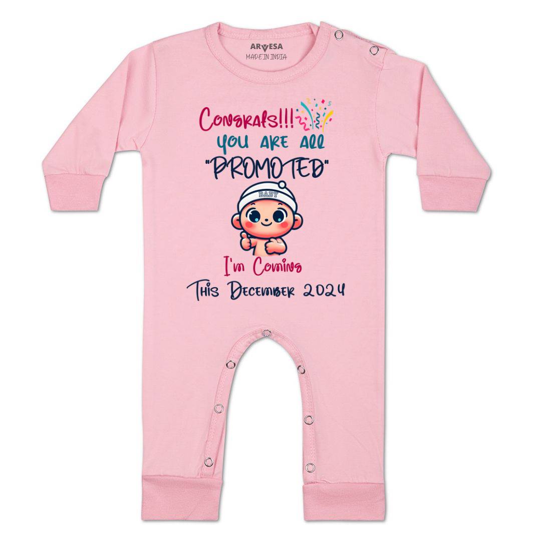 Arvesa Congrats All Are Promoted Coming Soon Baby Boy & Girl Dress