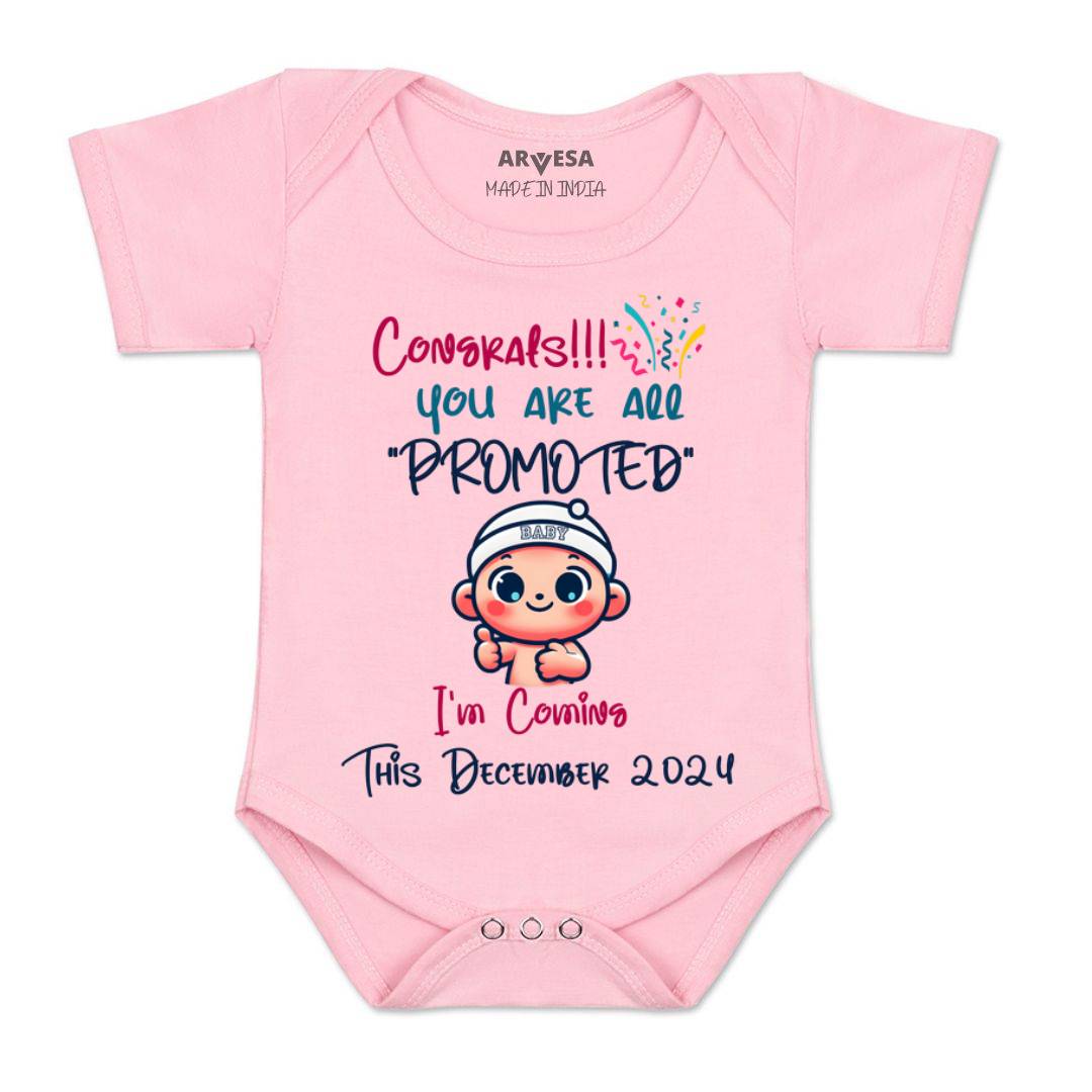 Arvesa Congrats All Are Promoted Coming Soon Baby Boy & Girl Dress