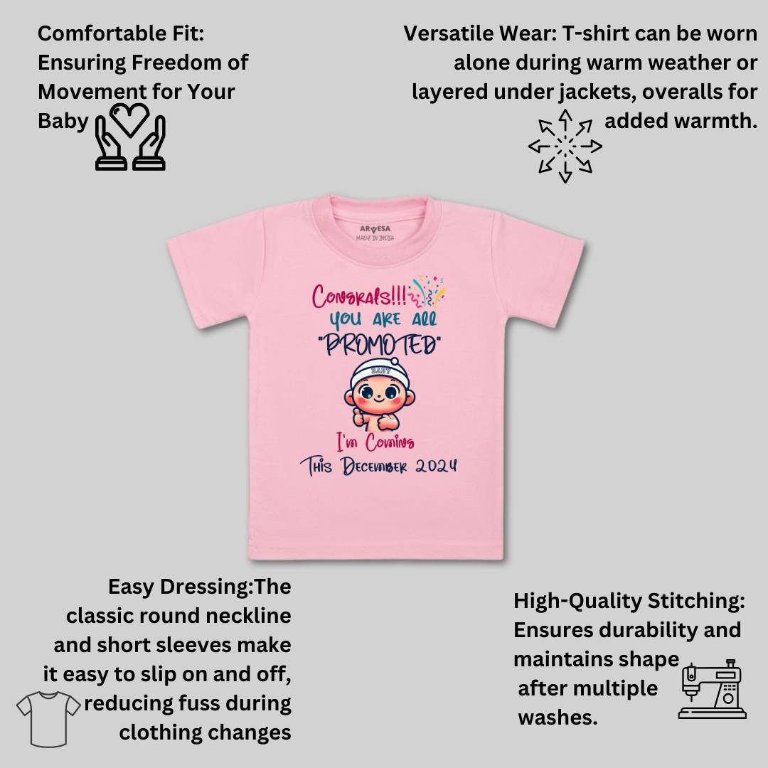 Arvesa Congrats All Are Promoted Coming Soon Baby Boy & Girl Dress