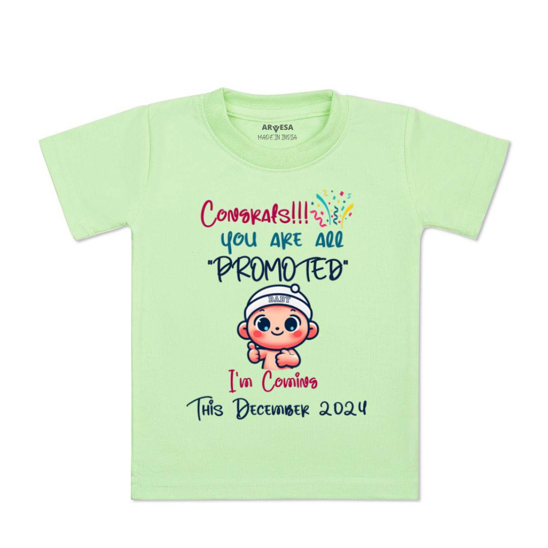 Arvesa Congrats All Are Promoted Coming Soon Baby Boy & Girl Dress