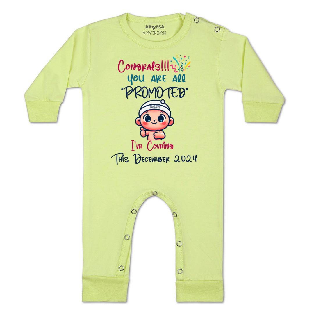 Arvesa Congrats All Are Promoted Coming Soon Baby Boy & Girl Dress