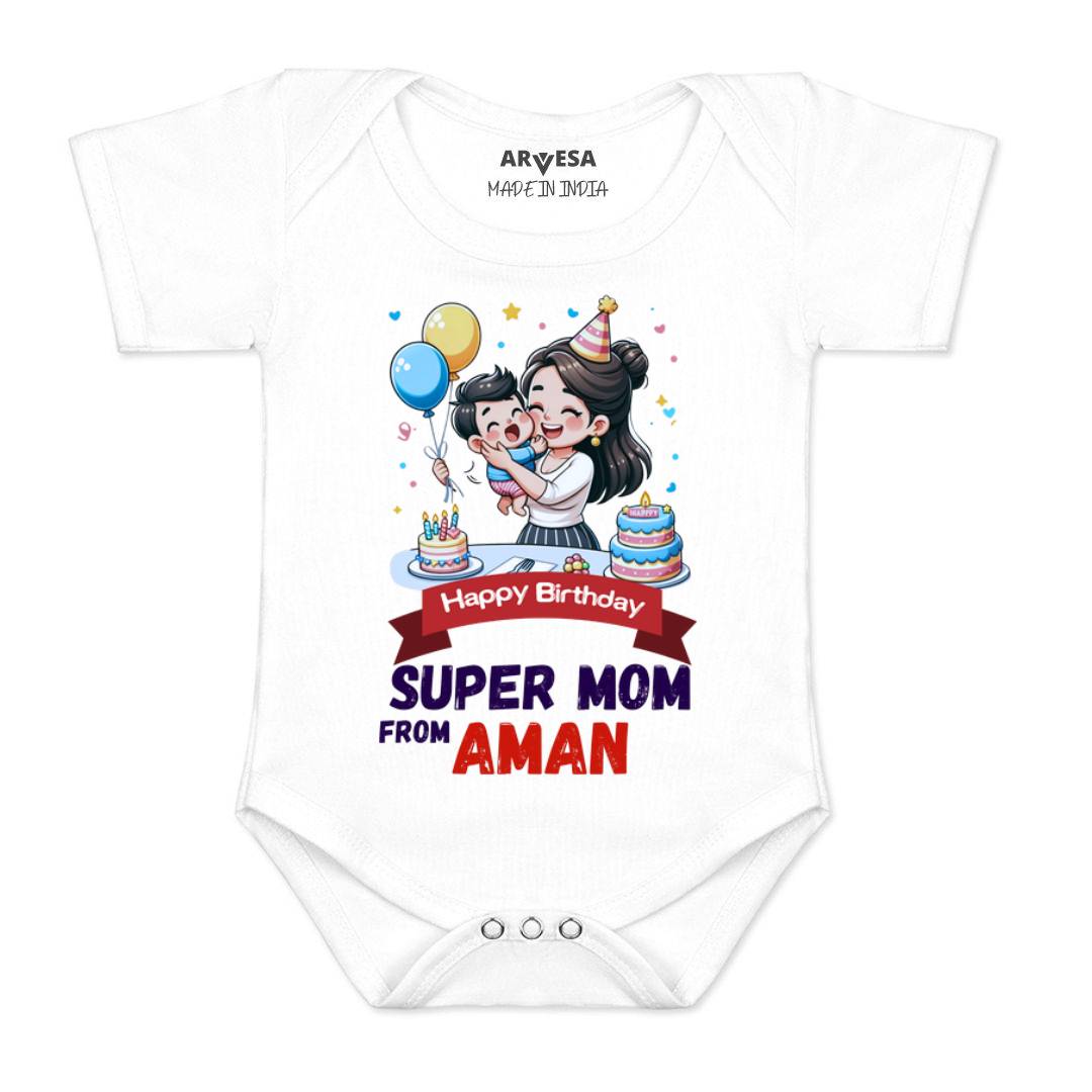 Arvesa Happy Birthday Super Mom Baby Boy & Girl Dress