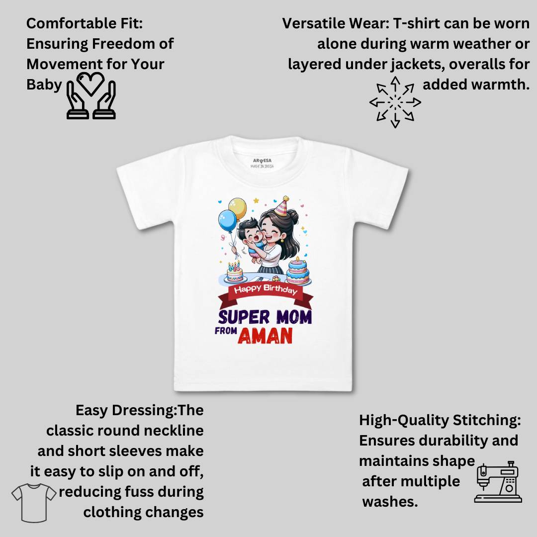 Arvesa Happy Birthday Super Mom Baby Boy & Girl Dress