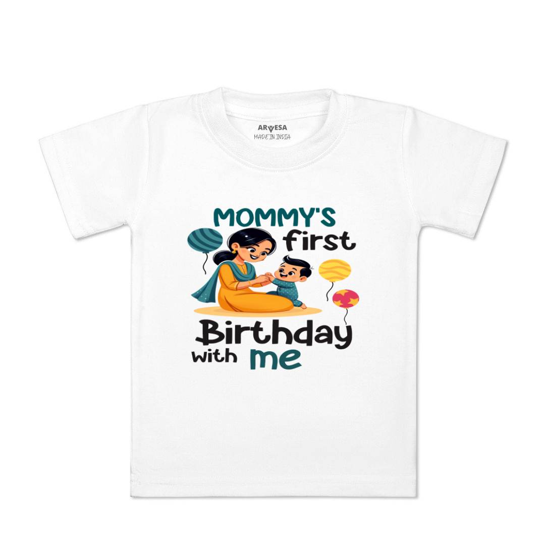 Arvesa Mommy First Birthday With Me Design-1685 White 0-3 Months Jumpsuit for Baby Boy & Girl dress .