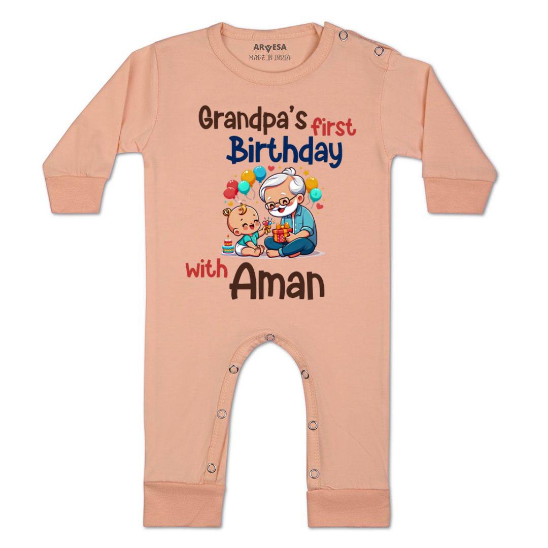 Arvesa Grandpa's First Firthday With Me Baby Boy & Girl Dress