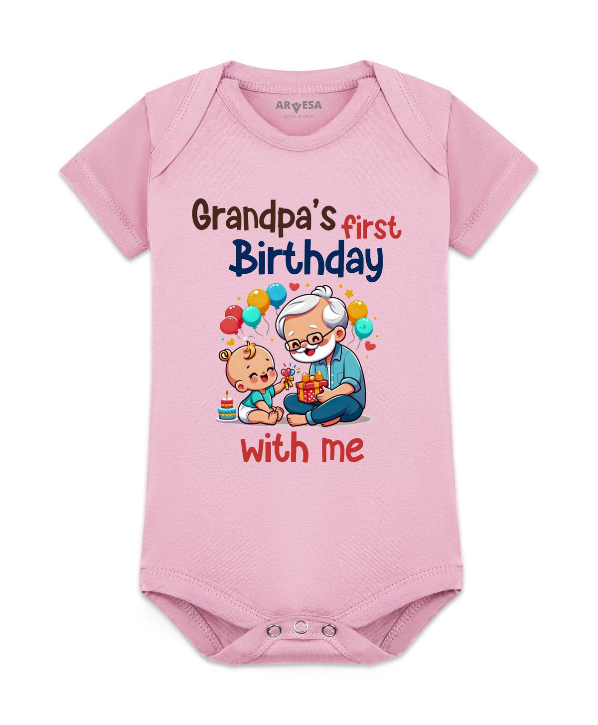 Grandpa's First Firthday With Me Family Birthday - Romper