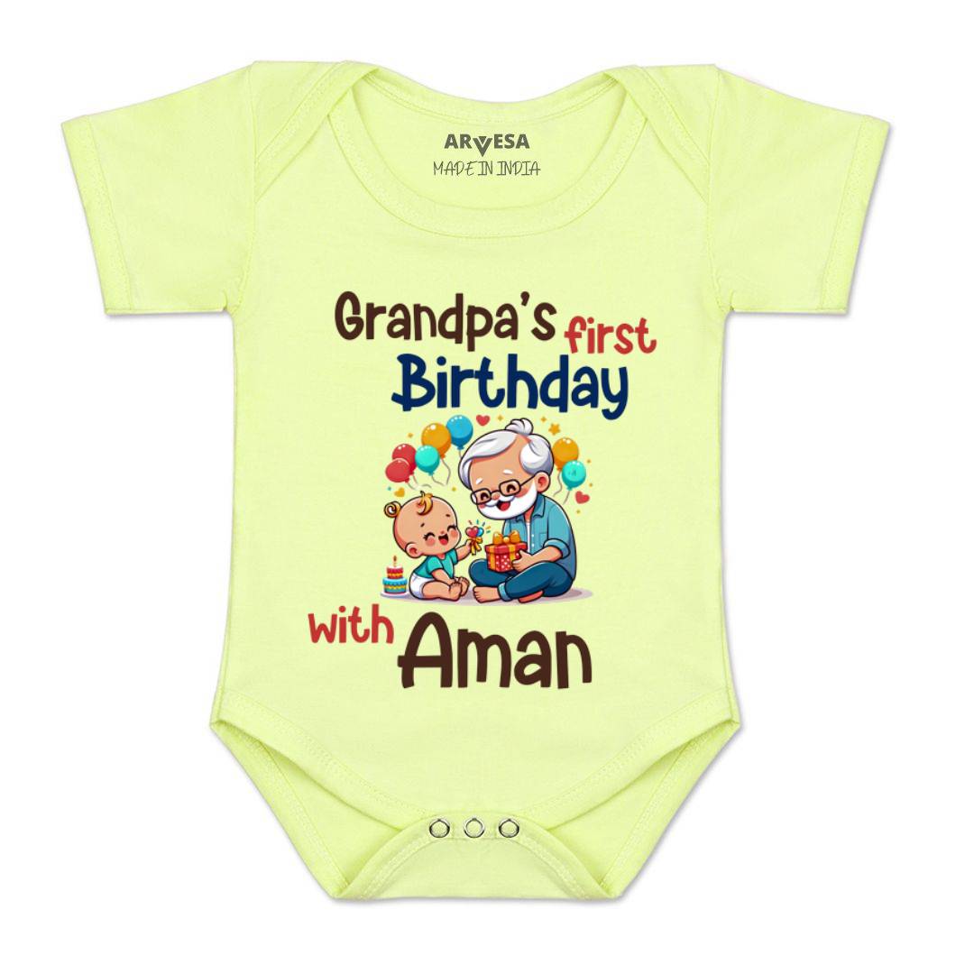 Arvesa Grandpa's First Firthday With Me Baby Boy & Girl Dress