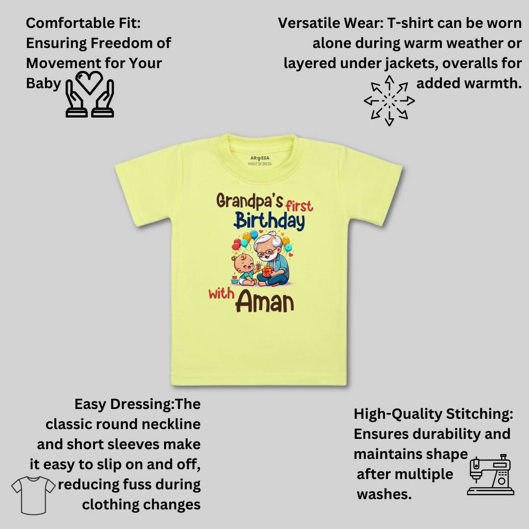 Arvesa Grandpa's First Firthday With Me Baby Boy & Girl Dress