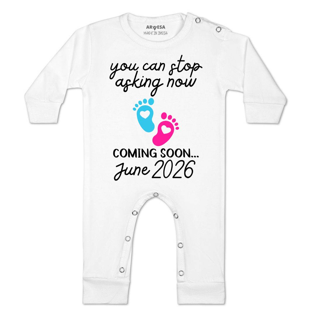Arvesa You Can Stop Asking Now Coming Soon Baby Boy & Girl Dress