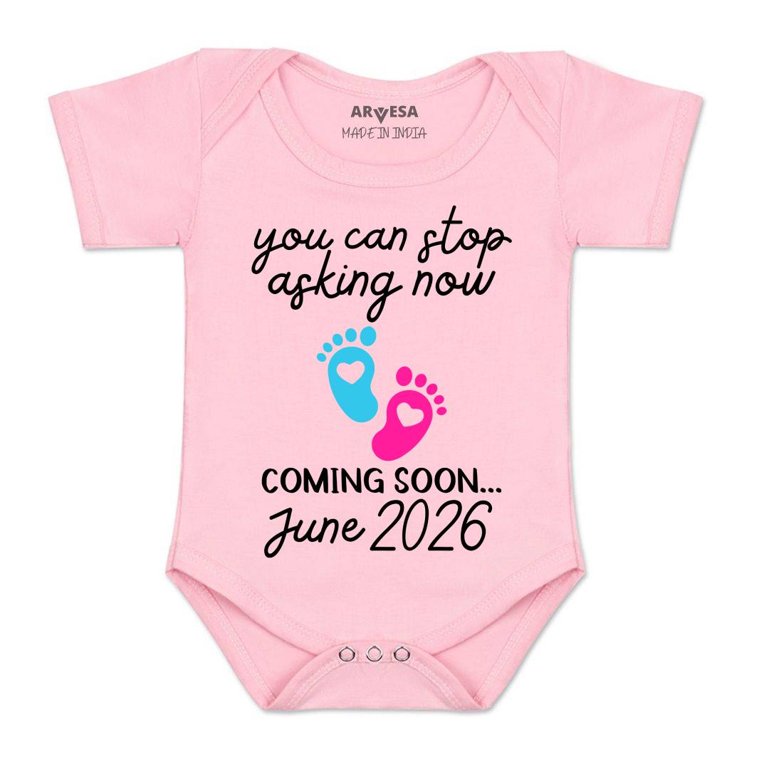 Arvesa You Can Stop Asking Now Coming Soon Baby Boy & Girl Dress
