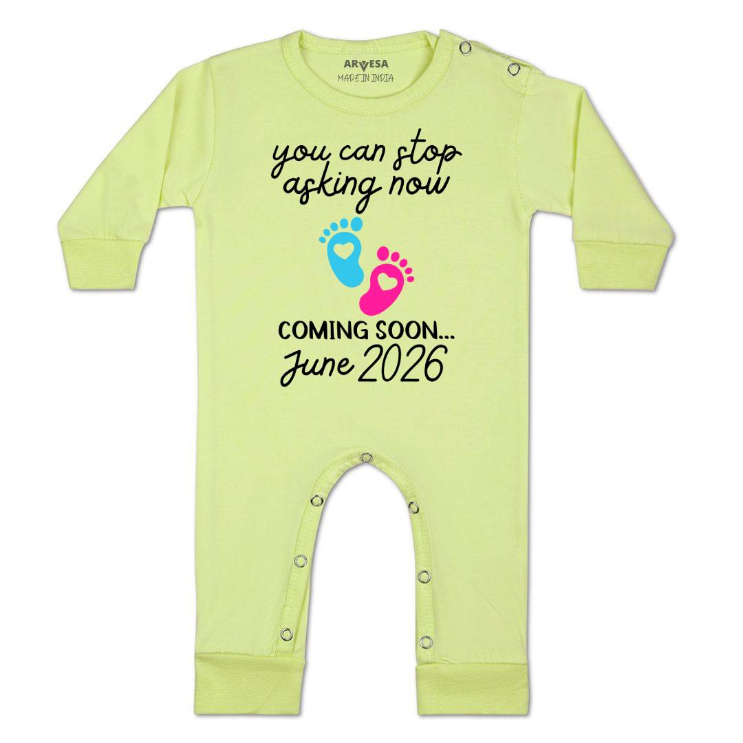 Arvesa You Can Stop Asking Now Coming Soon Baby Boy & Girl Dress