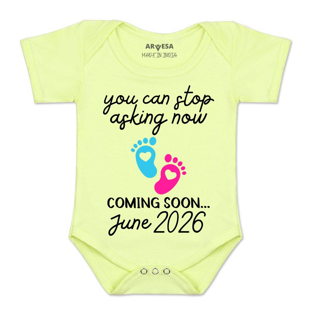 Arvesa You Can Stop Asking Now Coming Soon Baby Boy & Girl Dress