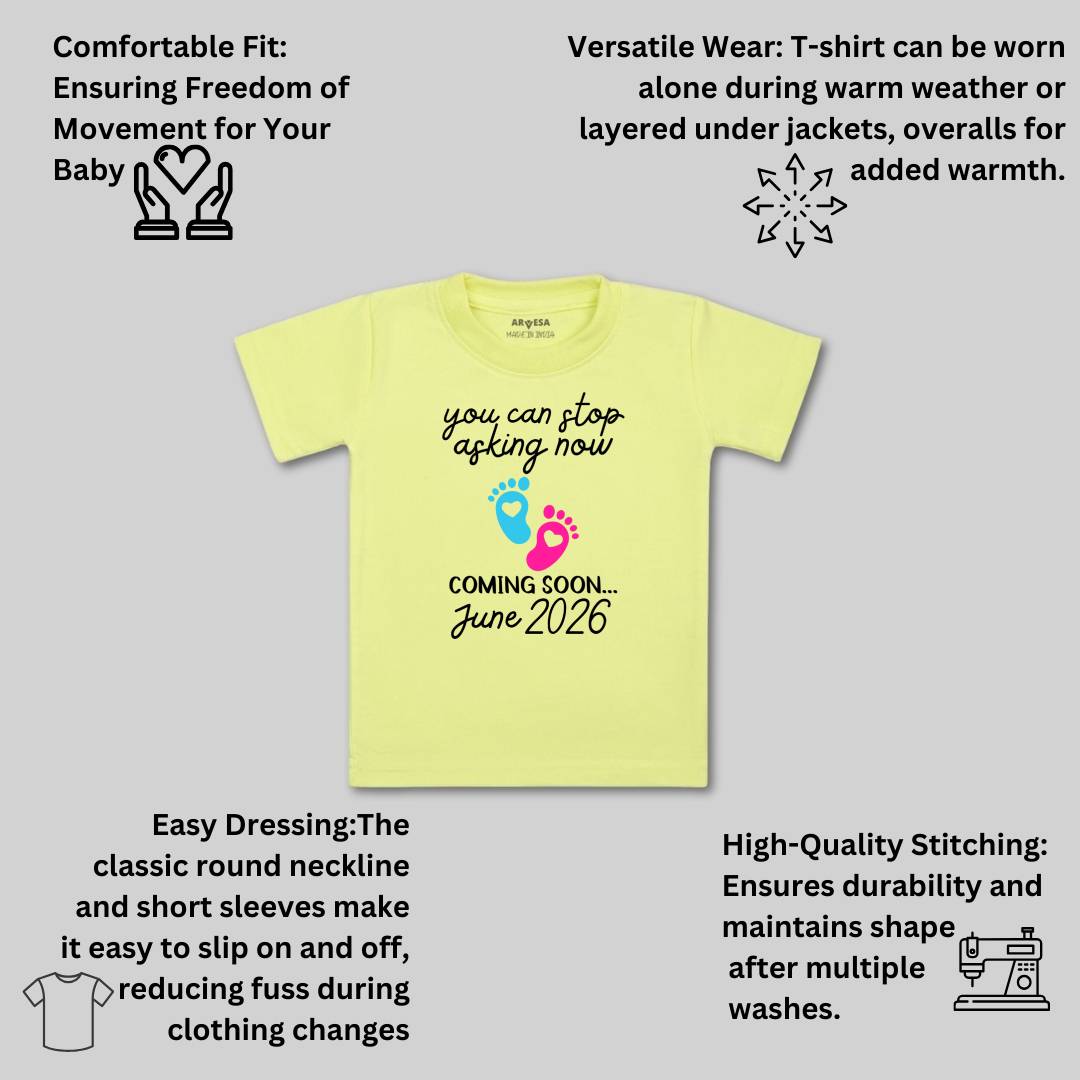 Arvesa You Can Stop Asking Now Coming Soon Baby Boy & Girl Dress