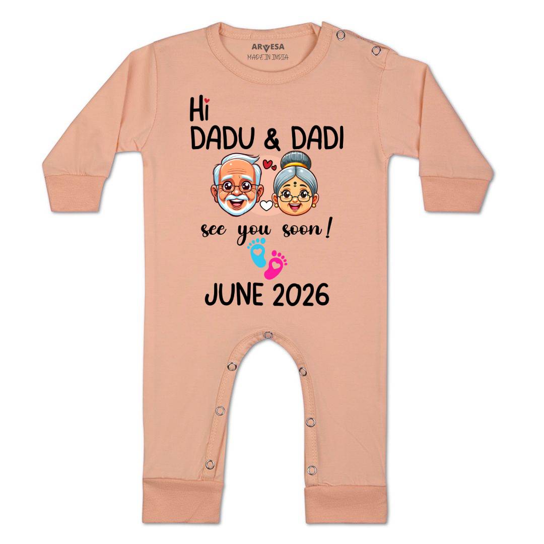 Arvesa Hi Dadu & Dadi See You Soon Baby Boy & Girl Dress