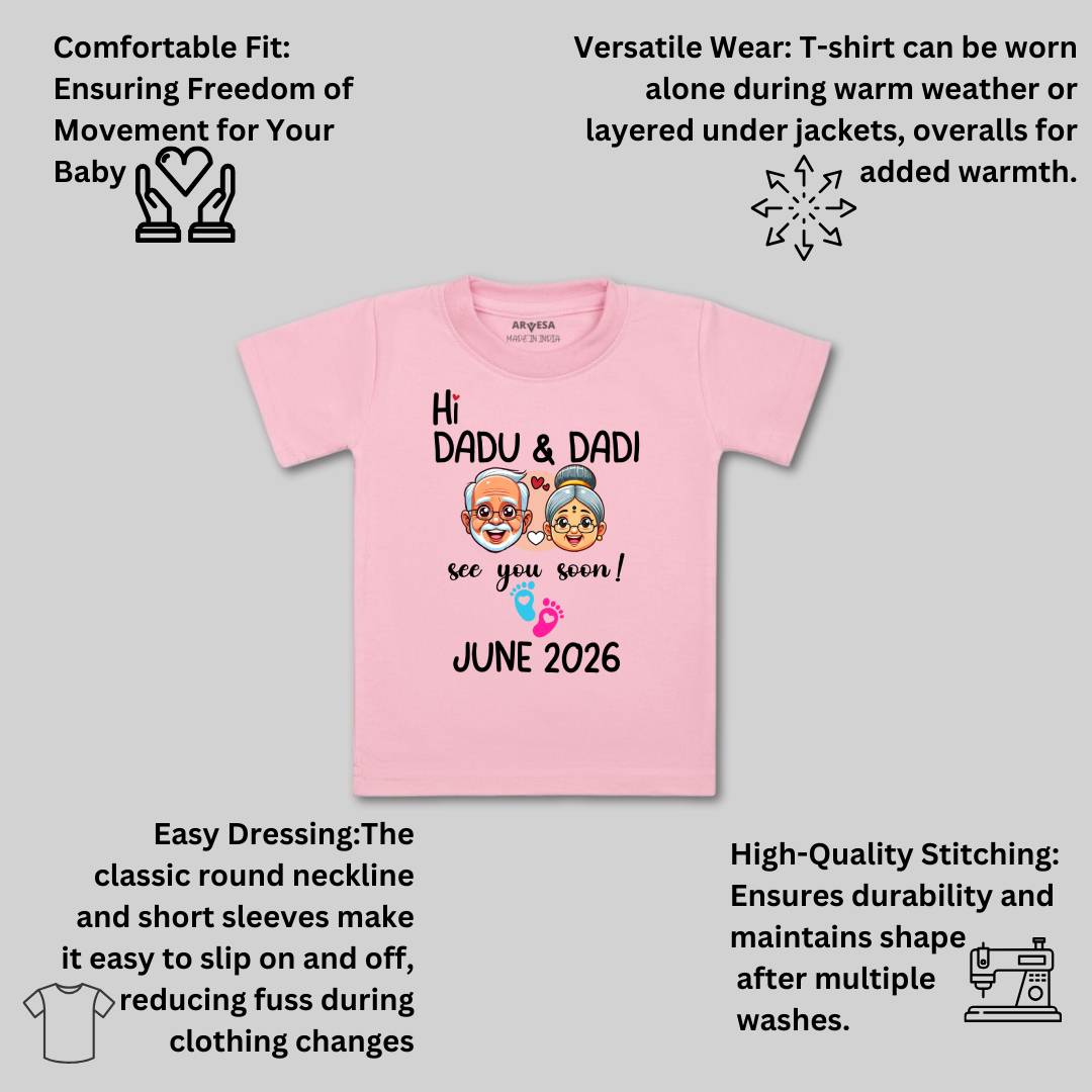 Arvesa Hi Dadu & Dadi See You Soon Baby Boy & Girl Dress