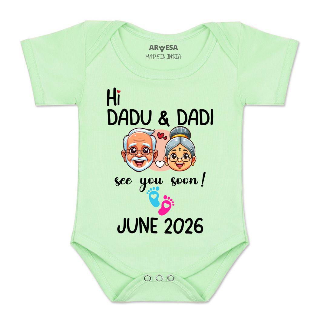 Arvesa Hi Dadu & Dadi See You Soon Baby Boy & Girl Dress