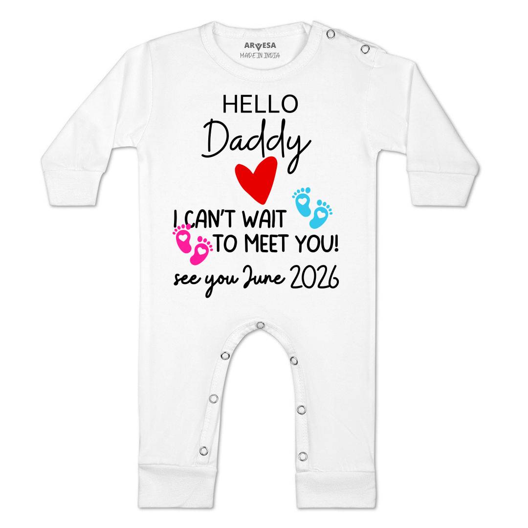 Arvesa Hello Daddy I can't Wait To Meet You Baby Boy & Girl Dress