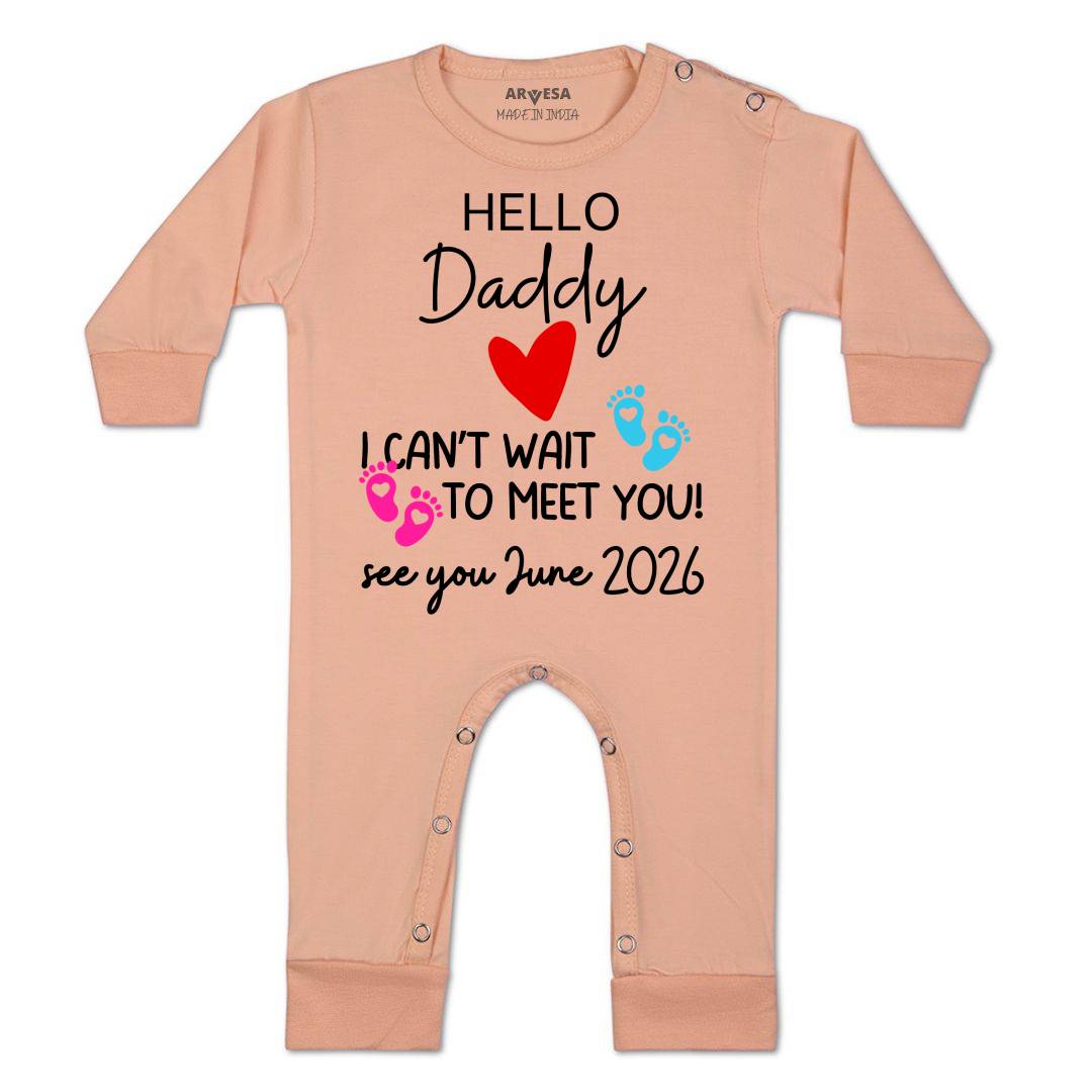 Arvesa Hello Daddy I can't Wait To Meet You Baby Boy & Girl Dress
