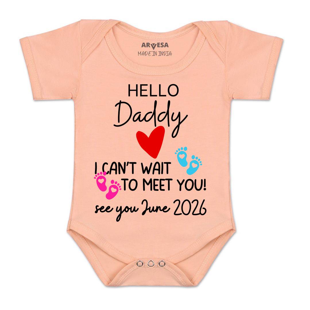 Arvesa Hello Daddy I can't Wait To Meet You Baby Boy & Girl Dress