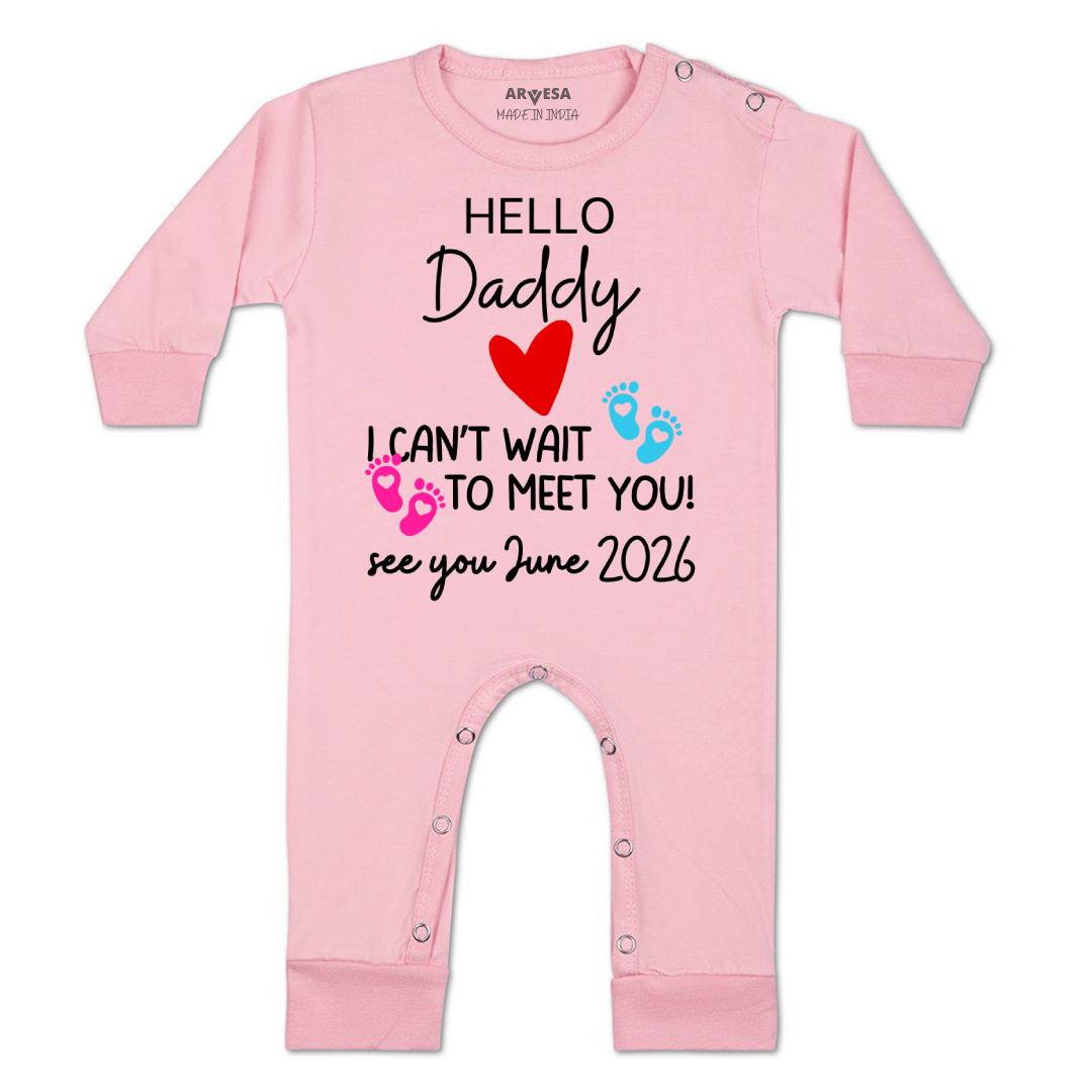 Arvesa Hello Daddy I can't Wait To Meet You Baby Boy & Girl Dress
