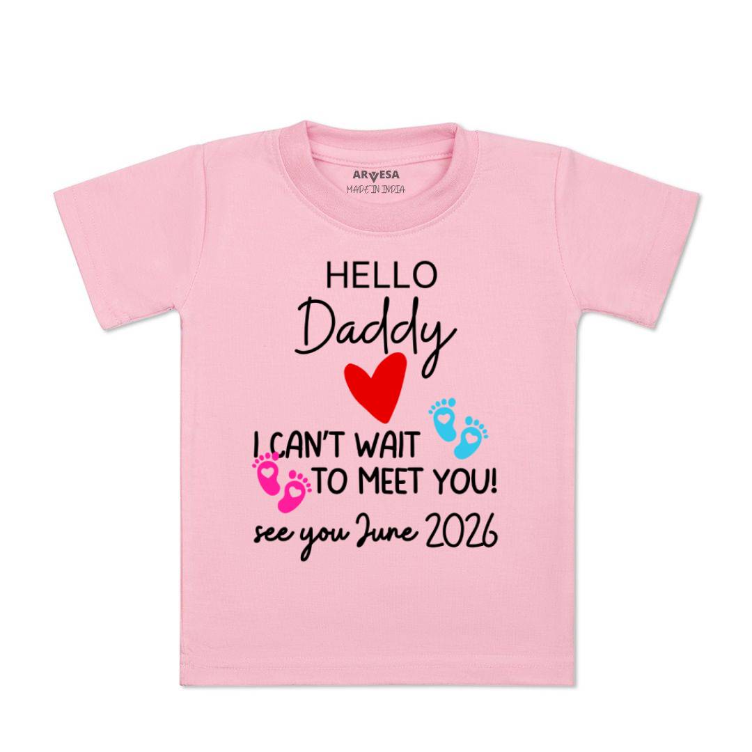 Arvesa Hello Daddy I can't Wait To Meet You Baby Boy & Girl Dress