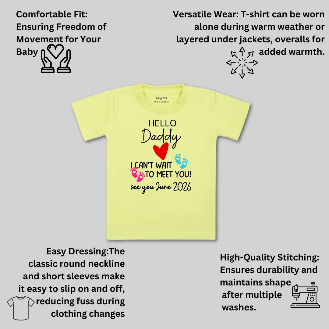 Arvesa Hello Daddy I can't Wait To Meet You Baby Boy & Girl Dress