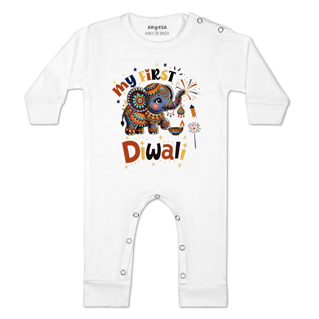 Arvesa Design-1752 Diwali My First Baby Boy and Baby Girl Dress .