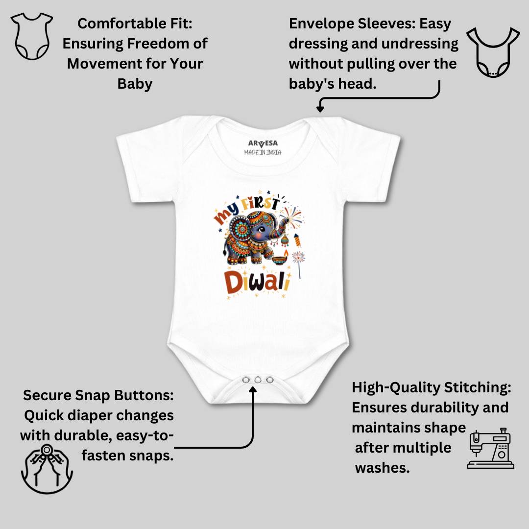 Arvesa Design-1752 Diwali My First Baby Boy and Baby Girl Dress .