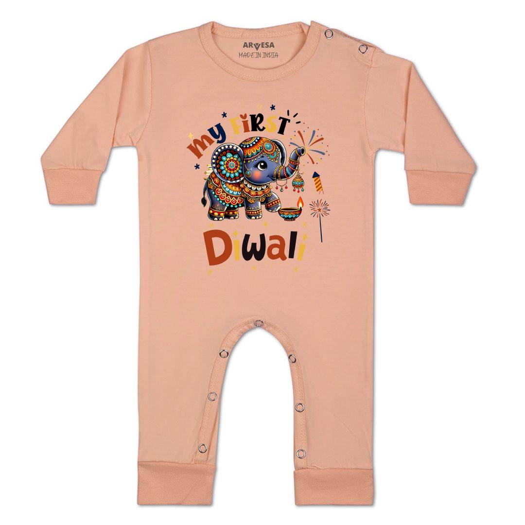 Arvesa Design-1752 Diwali My First Baby Boy and Baby Girl Dress .