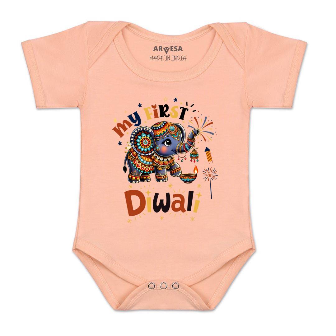 Arvesa Design-1752 Diwali My First Baby Boy and Baby Girl Dress .