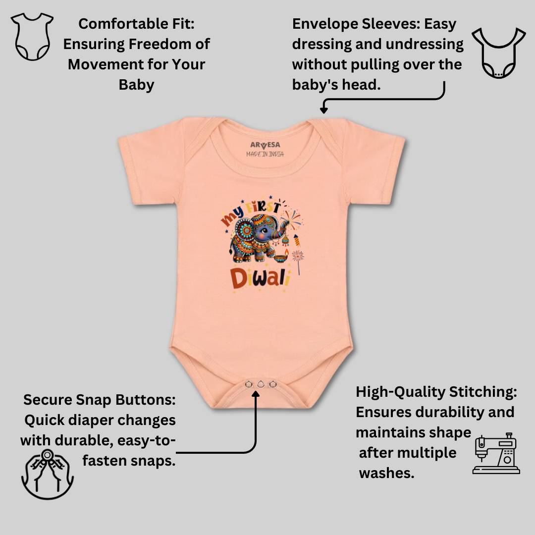 Arvesa Design-1752 Diwali My First Baby Boy and Baby Girl Dress .