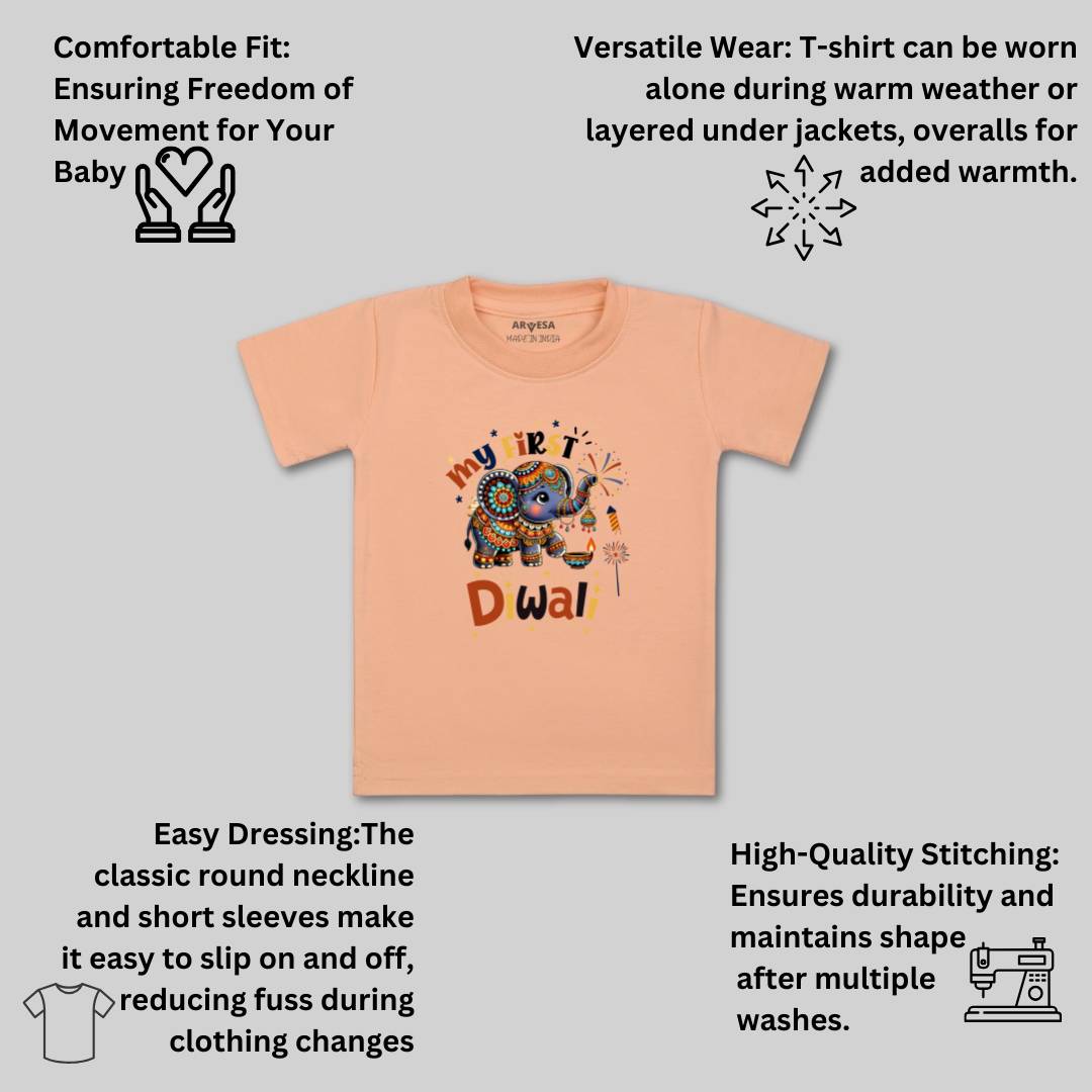 Arvesa Design-1752 Diwali My First Baby Boy and Baby Girl Dress .