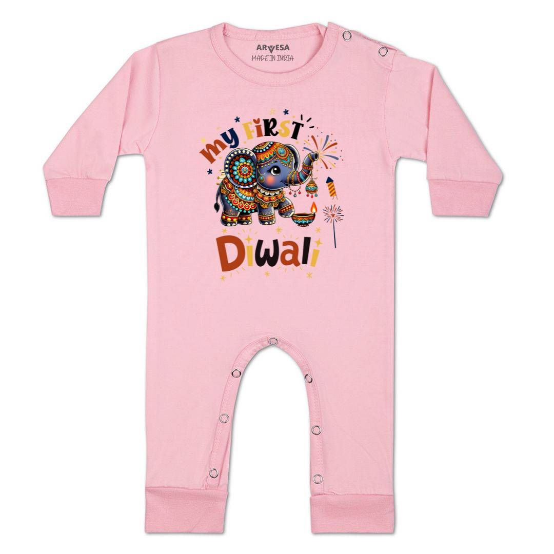 Arvesa Design-1752 Diwali My First Baby Boy and Baby Girl Dress .
