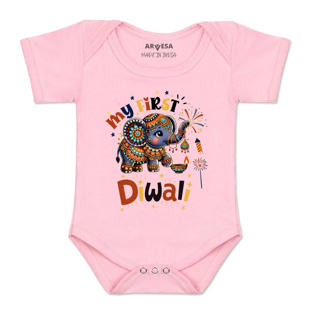 Arvesa Design-1752 Diwali My First Baby Boy and Baby Girl Dress .