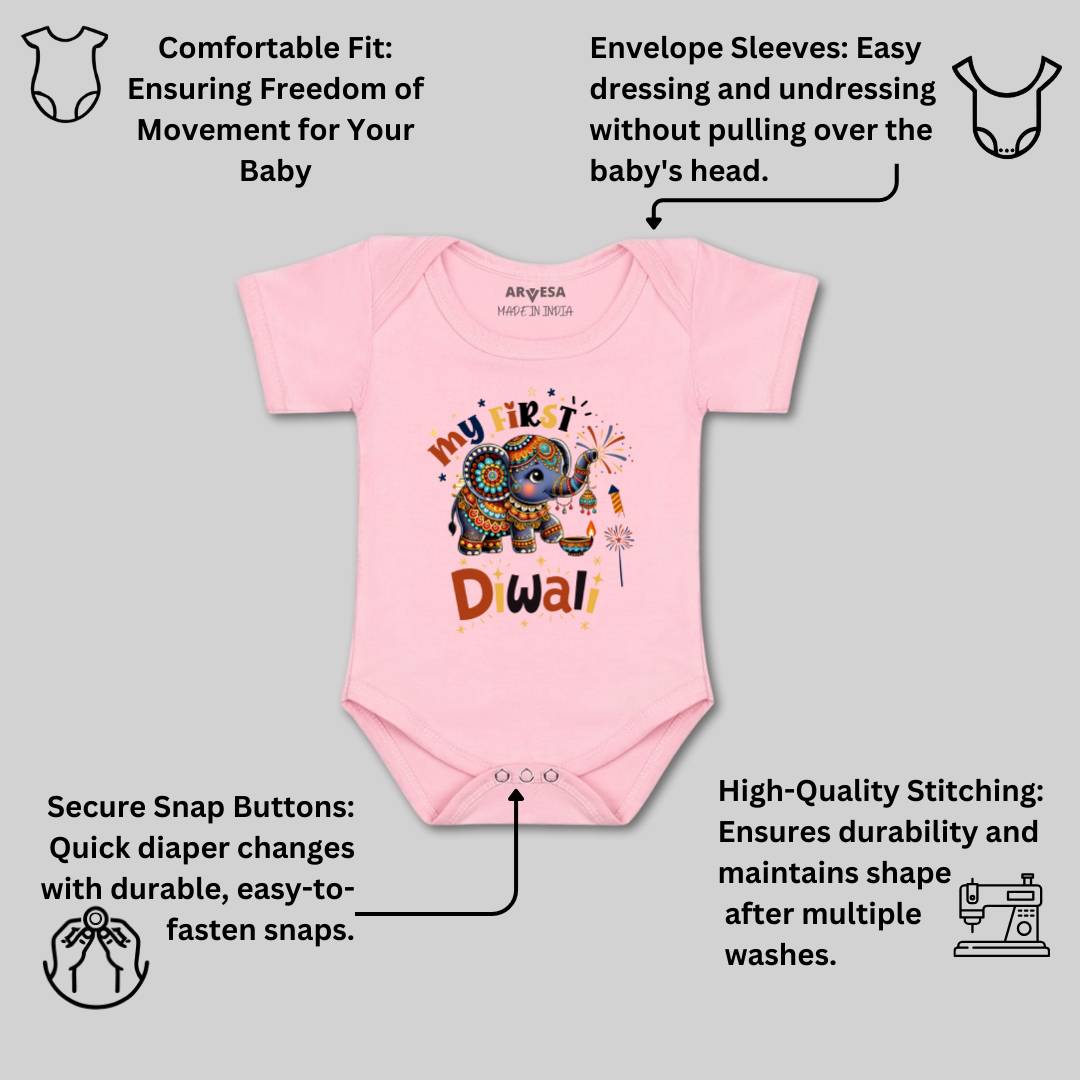 Arvesa Design-1752 Diwali My First Baby Boy and Baby Girl Dress .
