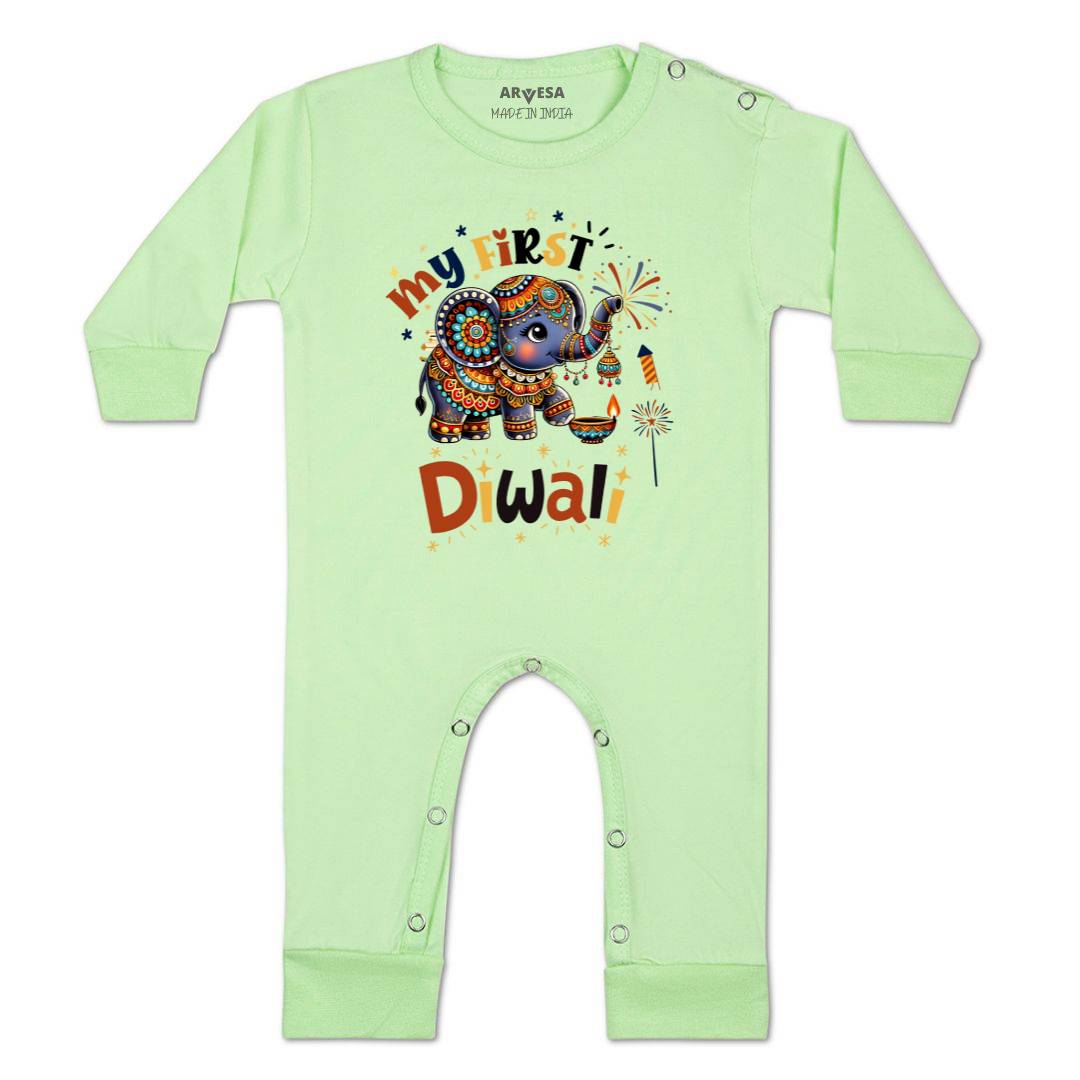 Arvesa Design-1752 Diwali My First Baby Boy and Baby Girl Dress .
