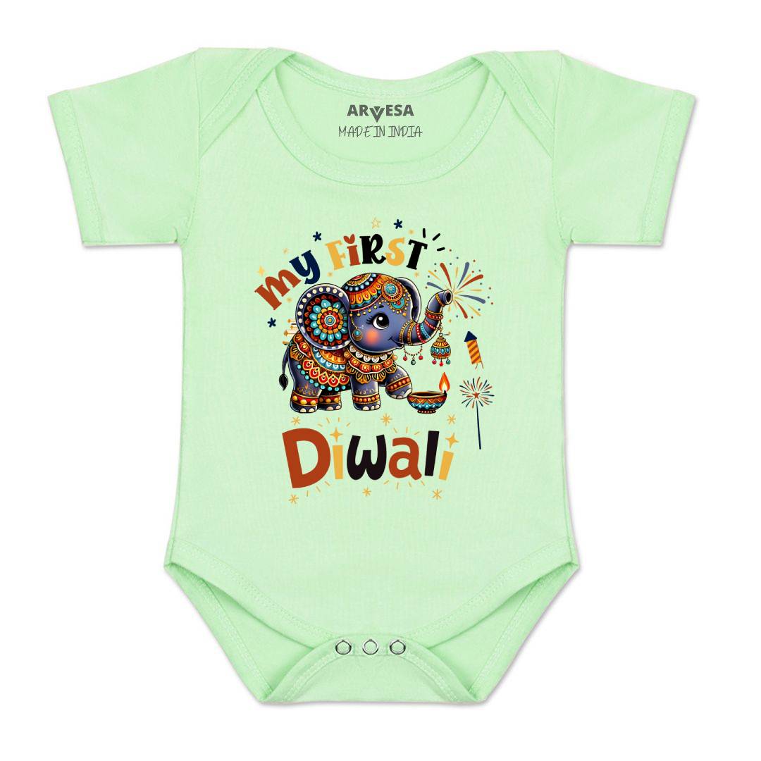 Arvesa Design-1752 Diwali My First Baby Boy and Baby Girl Dress .