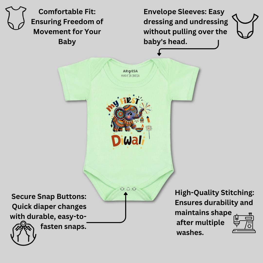 Arvesa Design-1752 Diwali My First Baby Boy and Baby Girl Dress .