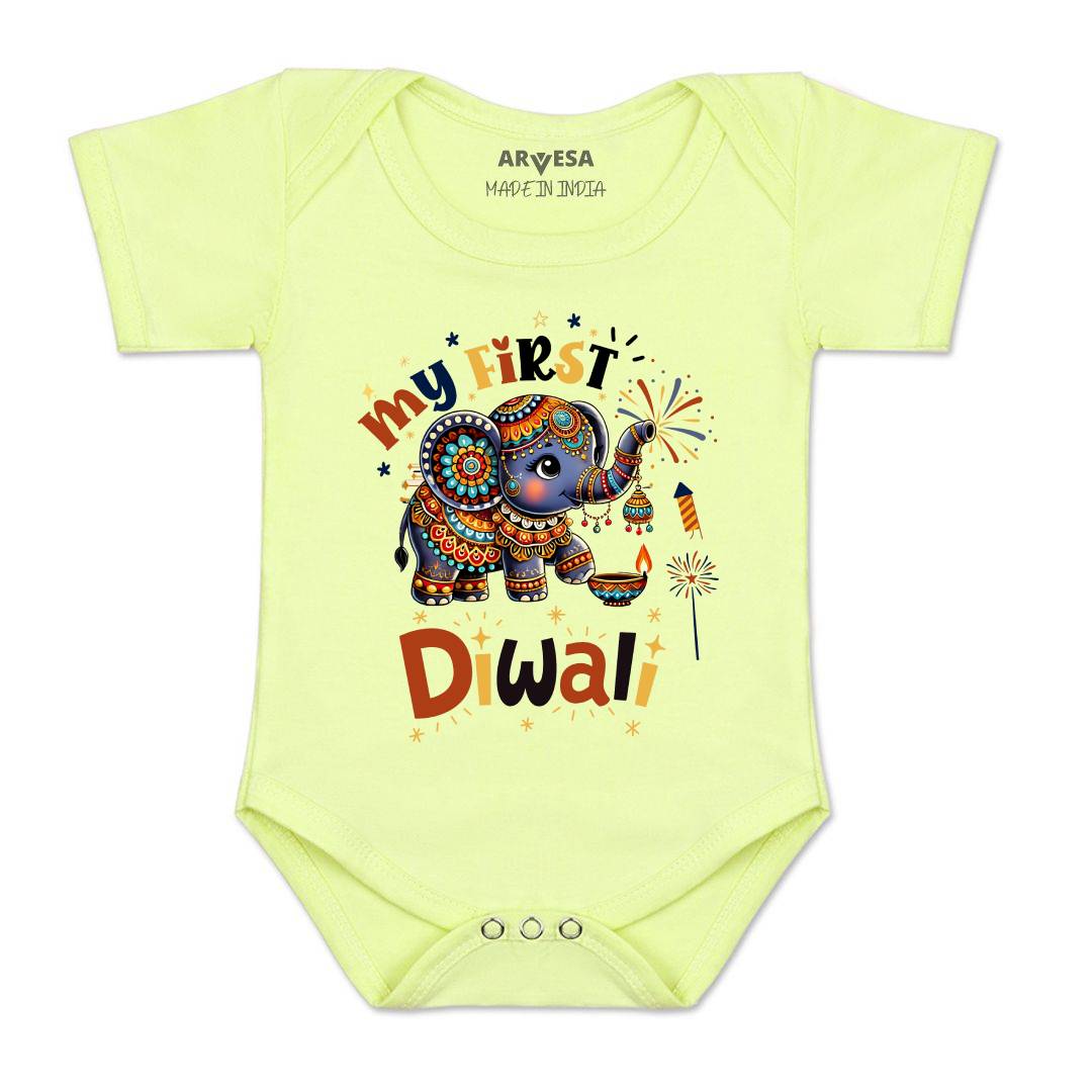 Arvesa Design-1752 Diwali My First Baby Boy and Baby Girl Dress .