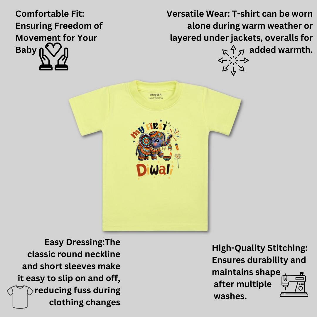 Arvesa Design-1752 Diwali My First Baby Boy and Baby Girl Dress .