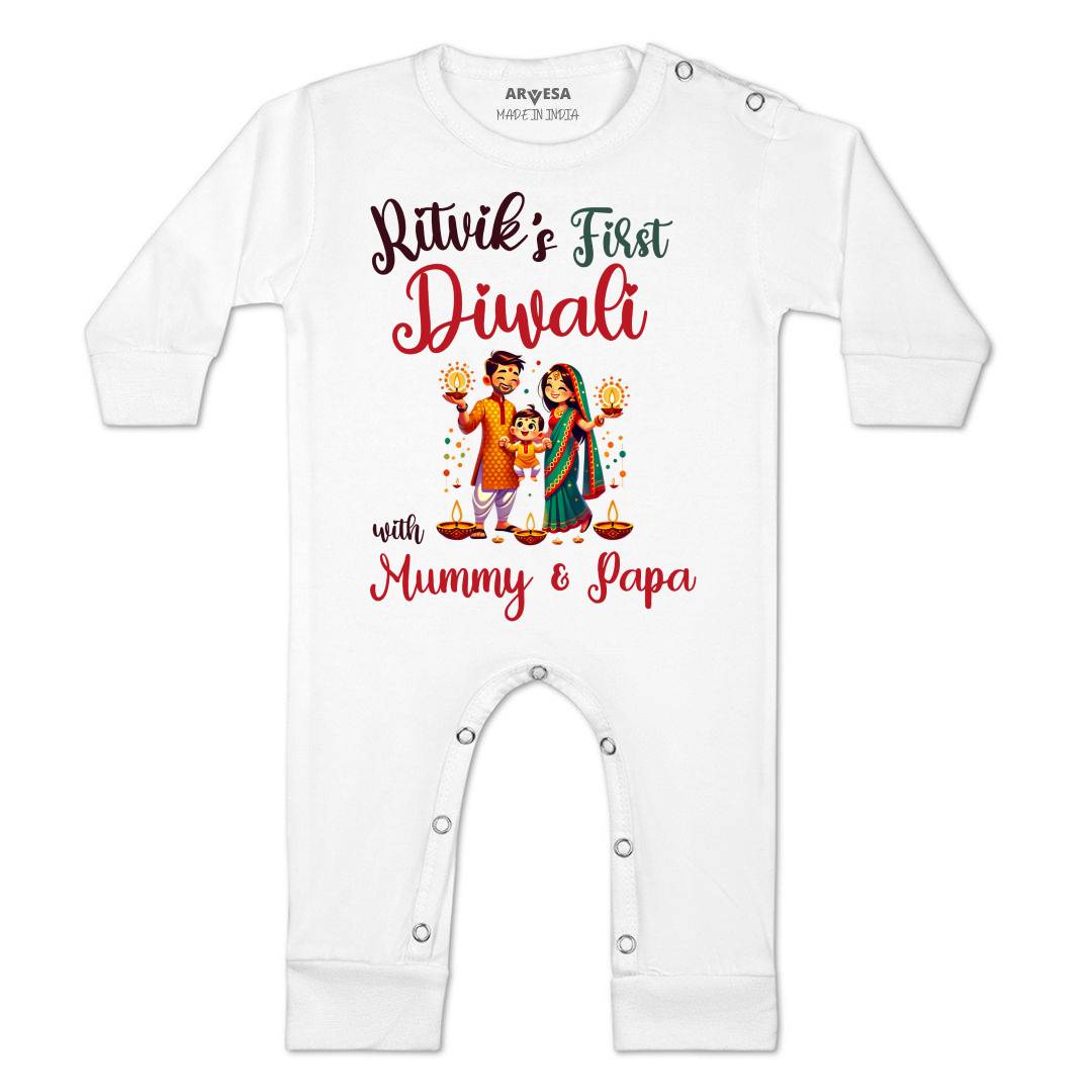 Arvesa My First Diwali Baby Boy & Girl Dress